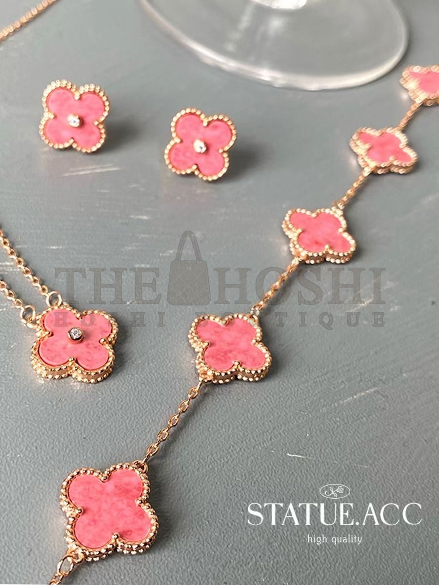 V*n Cl**f Bracelet Dupe, Pink Clover Bracelet Master Quality
