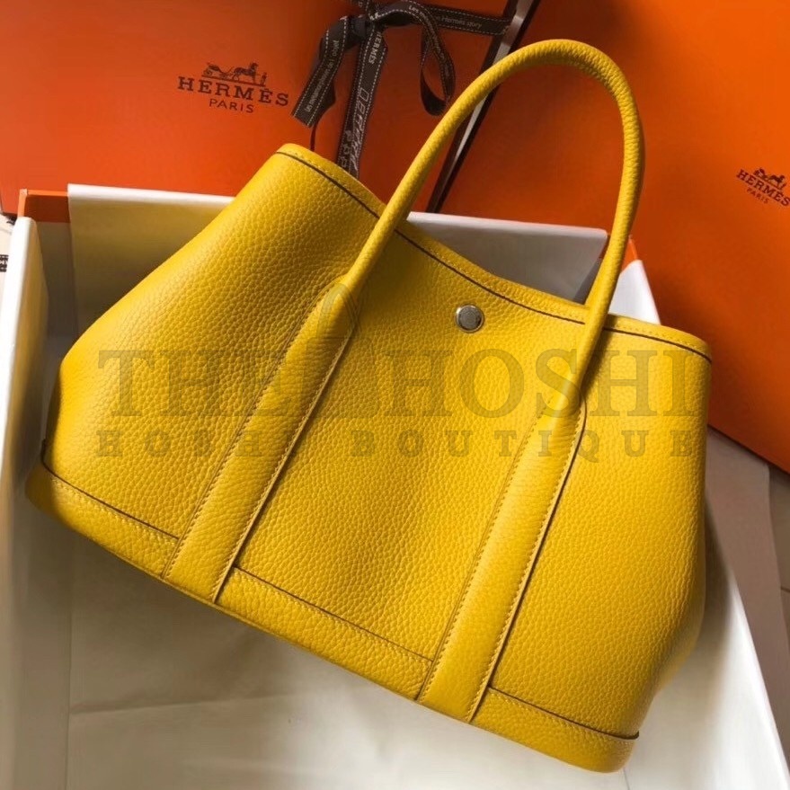 H**me5 Garden Party 30 Bag In Yellow Clemence Leather Master Quality