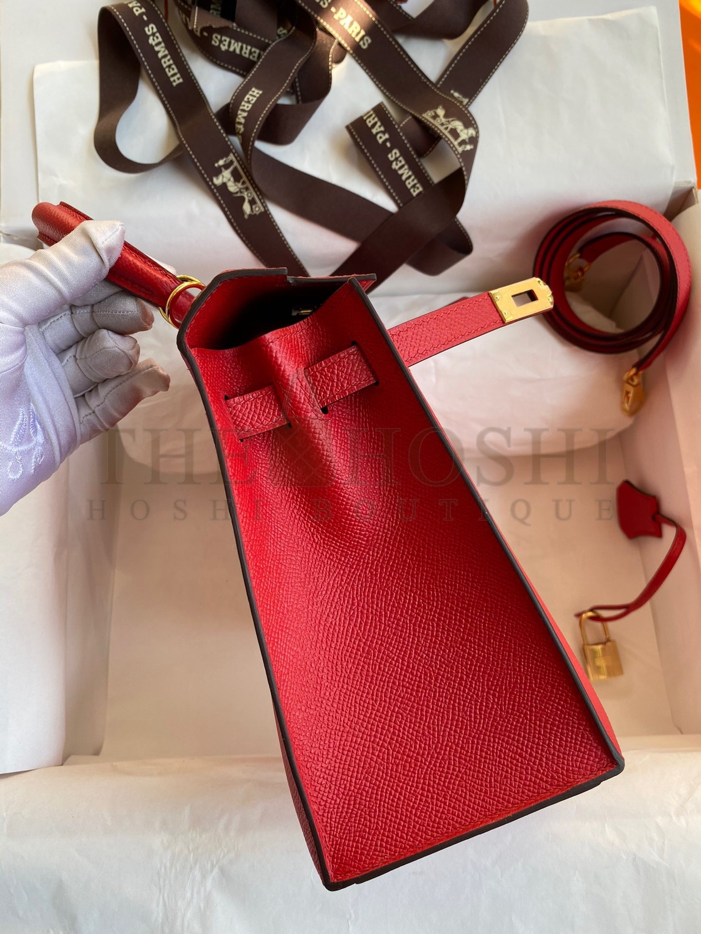 H**me5 Epsom Kelly 25cm Sellier Handmade Red Bag Master Quality