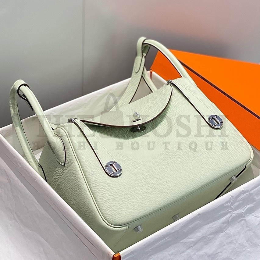 H**me5 Lindy 30cm Bag In Vert Fizz Clemence Leather PHW Master Quality