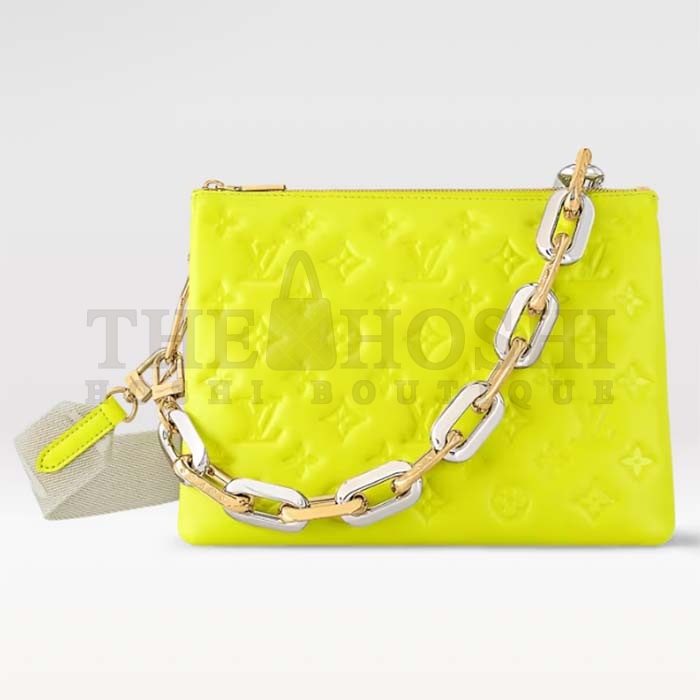 L0vis Vvtt0n LV Women Coussin PM Handbag Acid Green Lambskin Zip Closure Master Quality