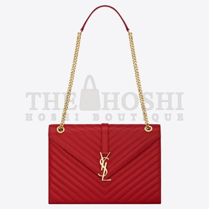 Sa1nt Lau*nt Large Monogramme Envelope Red Shoulder Bag Master Quality