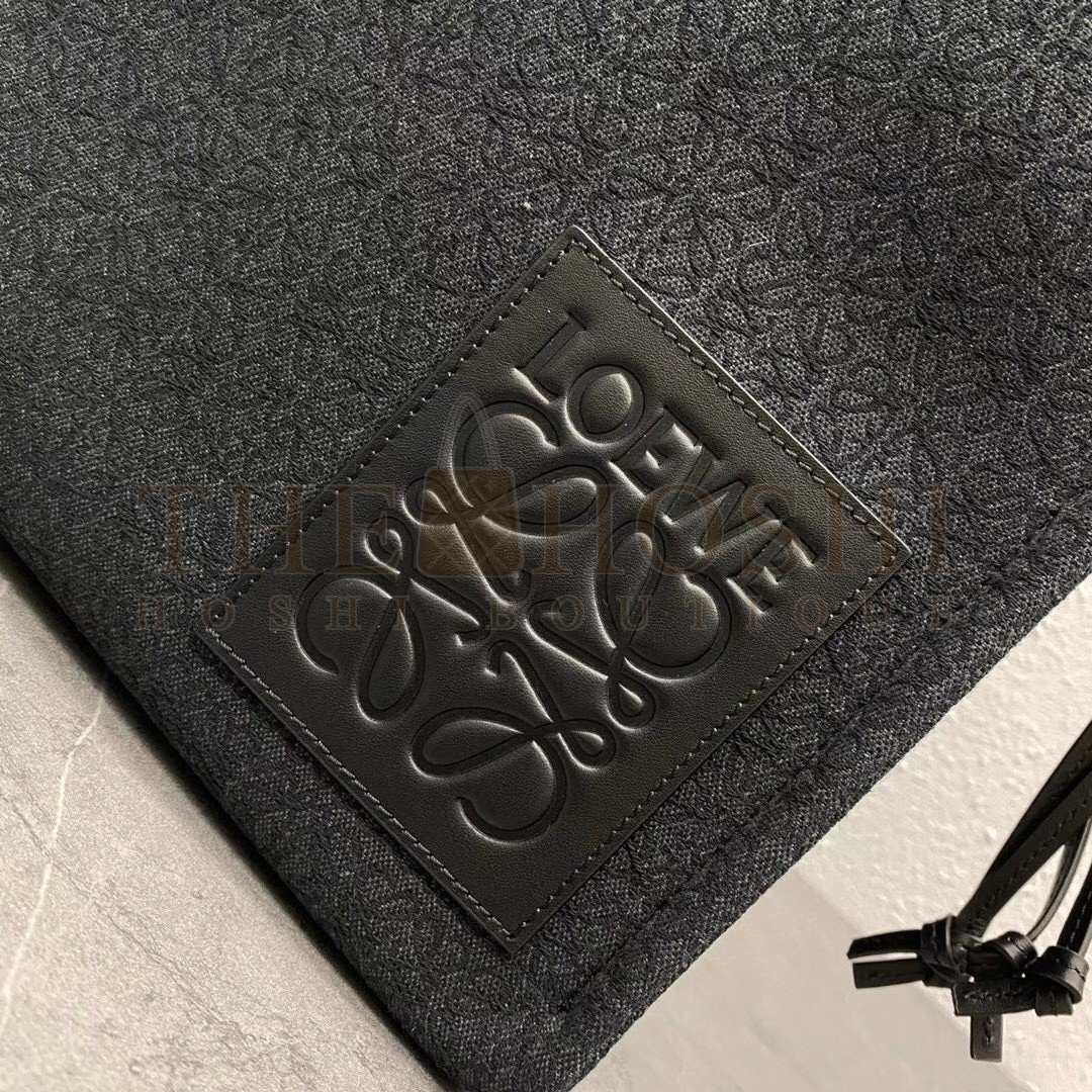 L0ew* Cushion Medium Tote In Black Anagram Jacquard Master Quality