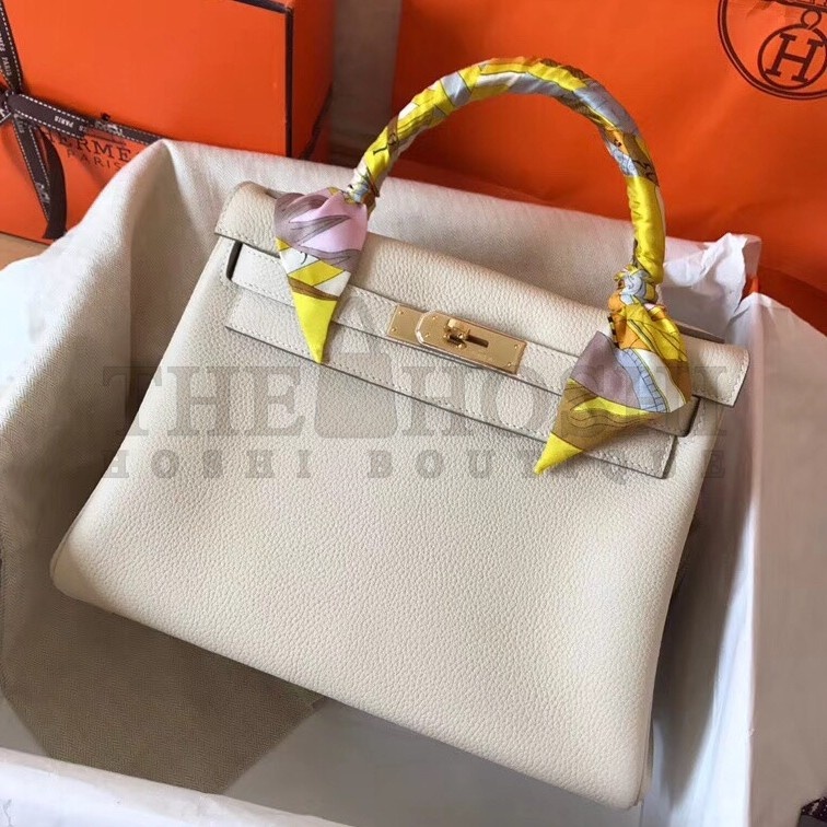 H**me5 White Clemence Kelly 28cm Handmade Bag Master Quality