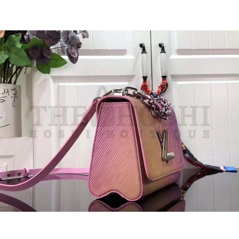 L0vis Vvtt0n LV Women Twist MM Handbag Pink Epi Grained Cowhide Leather Master Quality