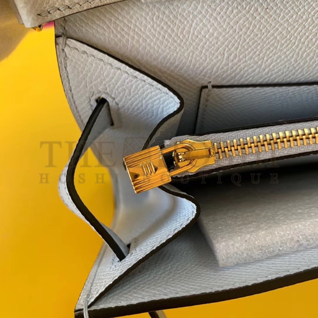 H**me5 Kelly Classique To Go Wallet In Blue Zephyr Epsom Calfskin Master Quality