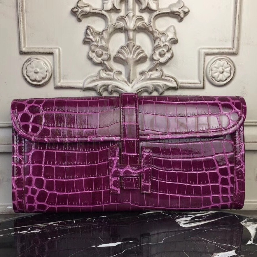 H**me5 Jige Elan 29 Clutch In Fuchsia Crocodile Leather Master Quality