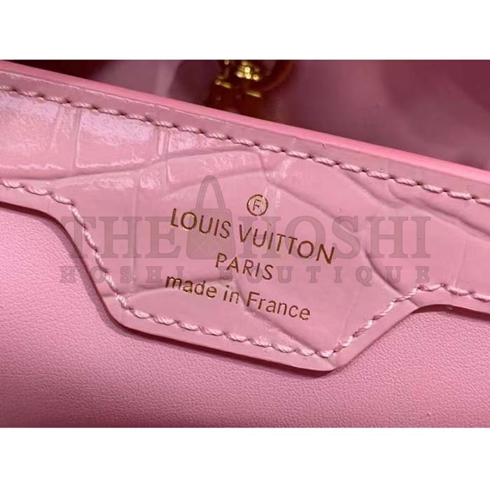 L0vis Vvtt0n LV Women Capucines BB Handbag Pink Crocodilien Brillant Savoir Faire Master Quality