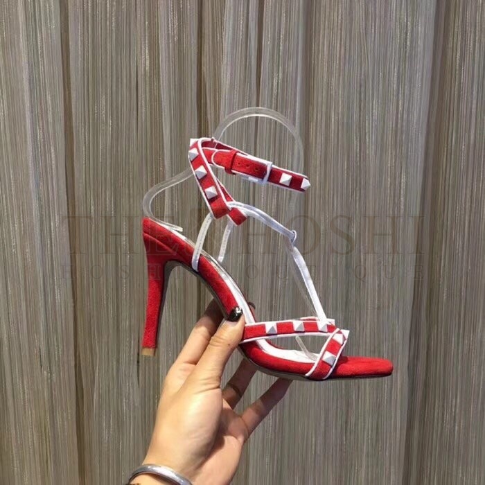 Va1e*ntin0 Garavani Red Free Rockstud 105mm Sandals Master Quality