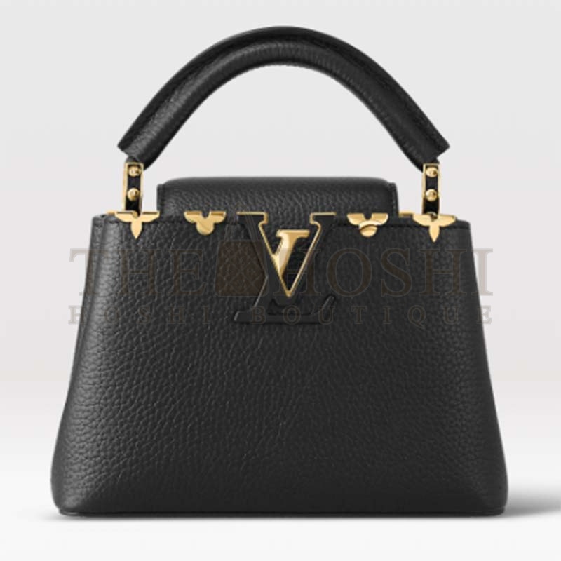 L0vis Vvtt0n LV Women Capucines Mini Handbag Black Taurillon Leather M56669 Master Quality