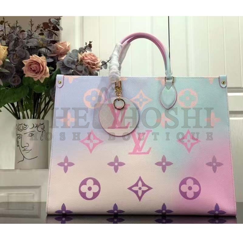 L0vis Vvtt0n LV Women Onthego GM Tote Sunrise Pastel Monogram Coated Canvas Master Quality