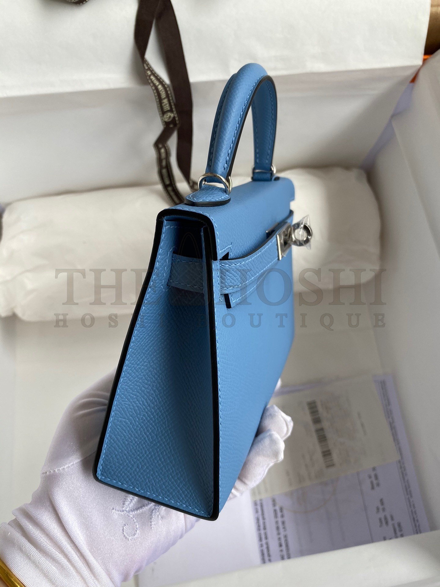 H**me5 Kelly Mini II Sellier Handmade Bag In Blue Paradise Epsom Calfskin Master Quality