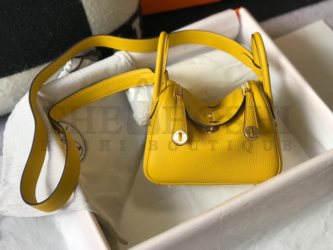 H**me5 Lindy Mini Bag In Yellow Clemence Leather GHW Master Quality