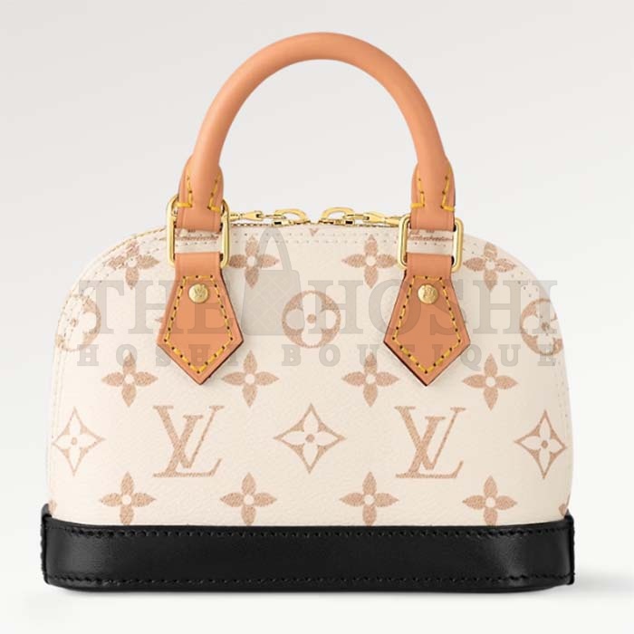 L0vis Vvtt0n LV Women Nano Alma Handbag Monogram Dune Coated Canvas Cowhide-Leather M46895 Master Quality