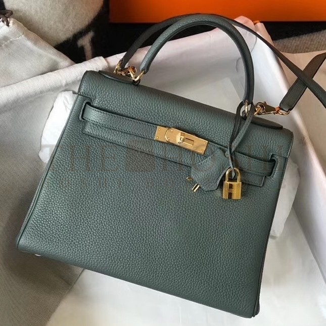 H**me5 Vert Amande Clemence Kelly 28cm Bag GHW Master Quality