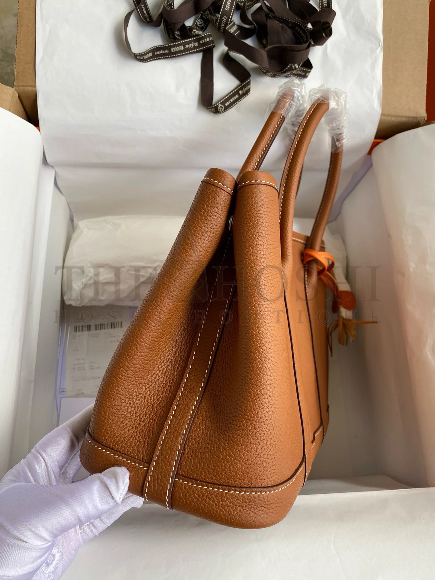 H**me5 Garden Party 30 Handmade Bag in Gold Clemence Leather Master Quality