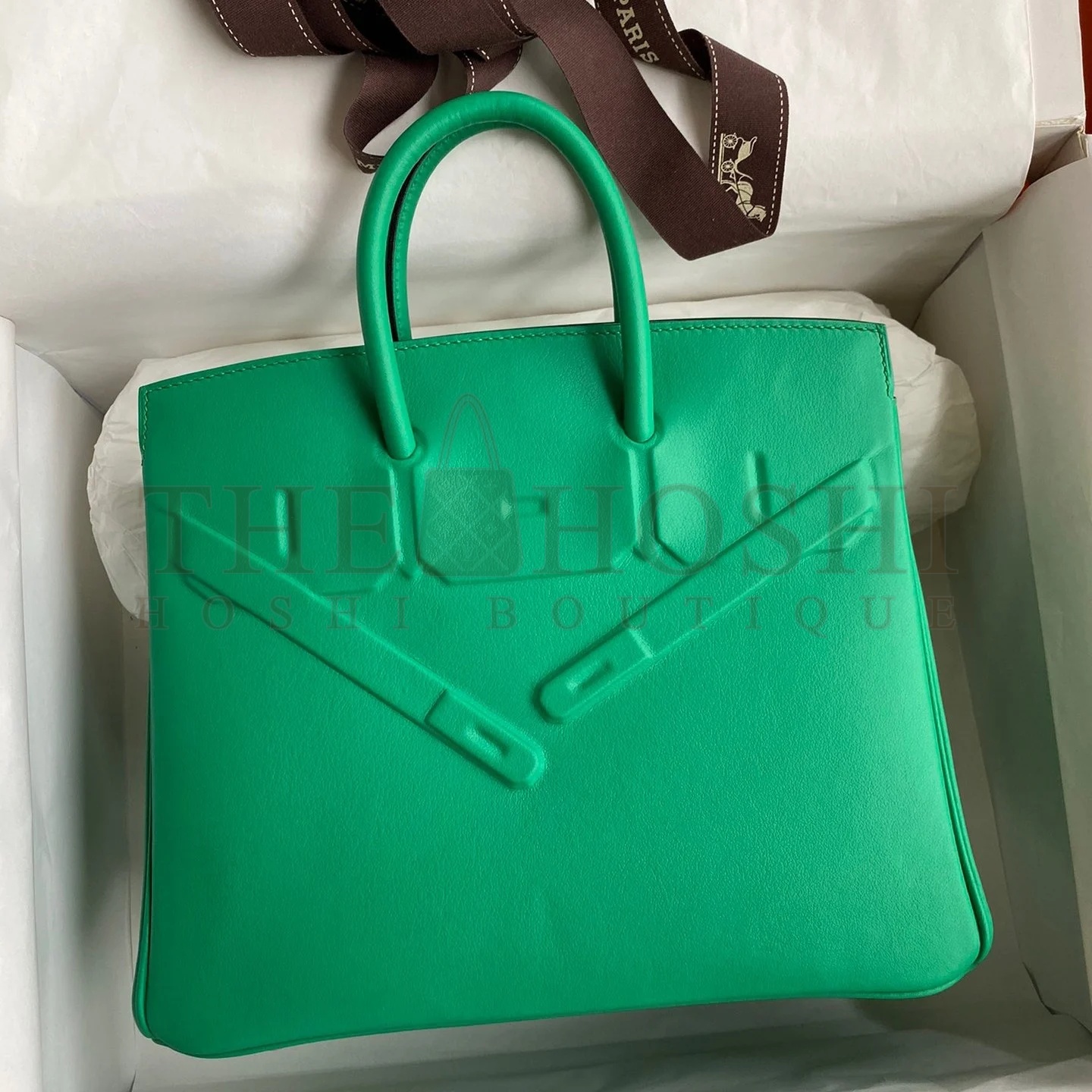 H**me5 Shadow Birkin 25 Limited Edition Bag In Green Swift Calfskin Master Quality