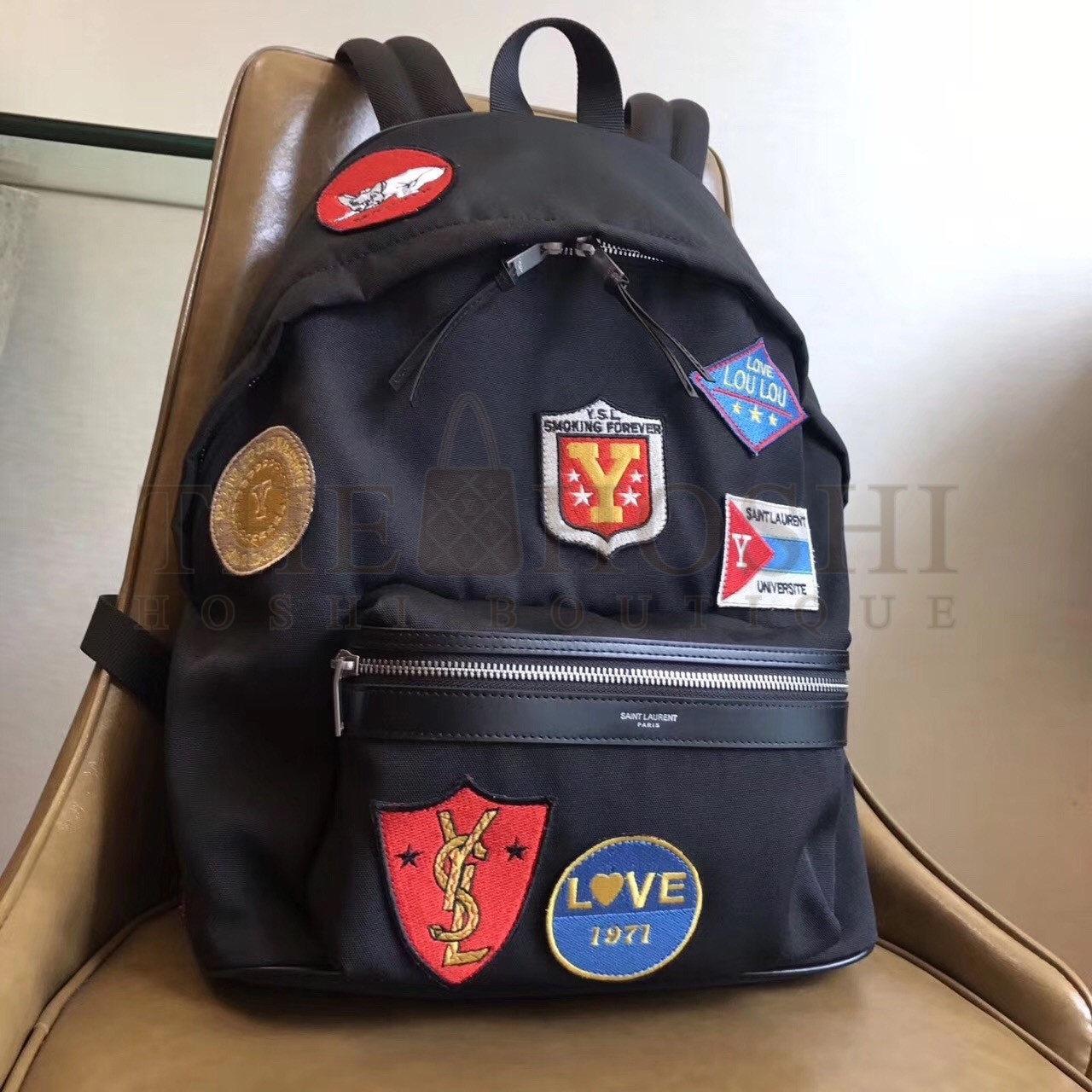 Sa1nt Lau*nt Black City Backpack With Patches Master Quality