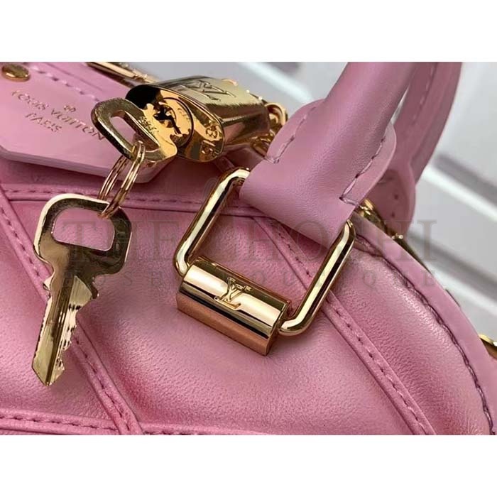 L0vis Vvtt0n LV Women Alma BB Handbag Rosabella Pink Lamb Cowhide Leather Master Quality