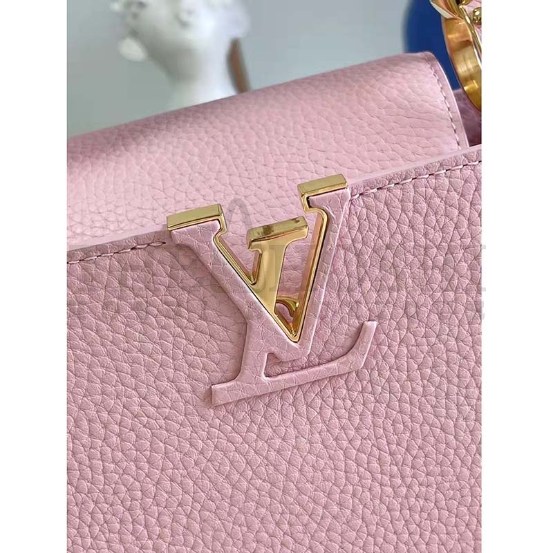 L0vis Vvtt0n LV Women Capucines BB Handbag Pink Taurillon Calfskin Master Quality