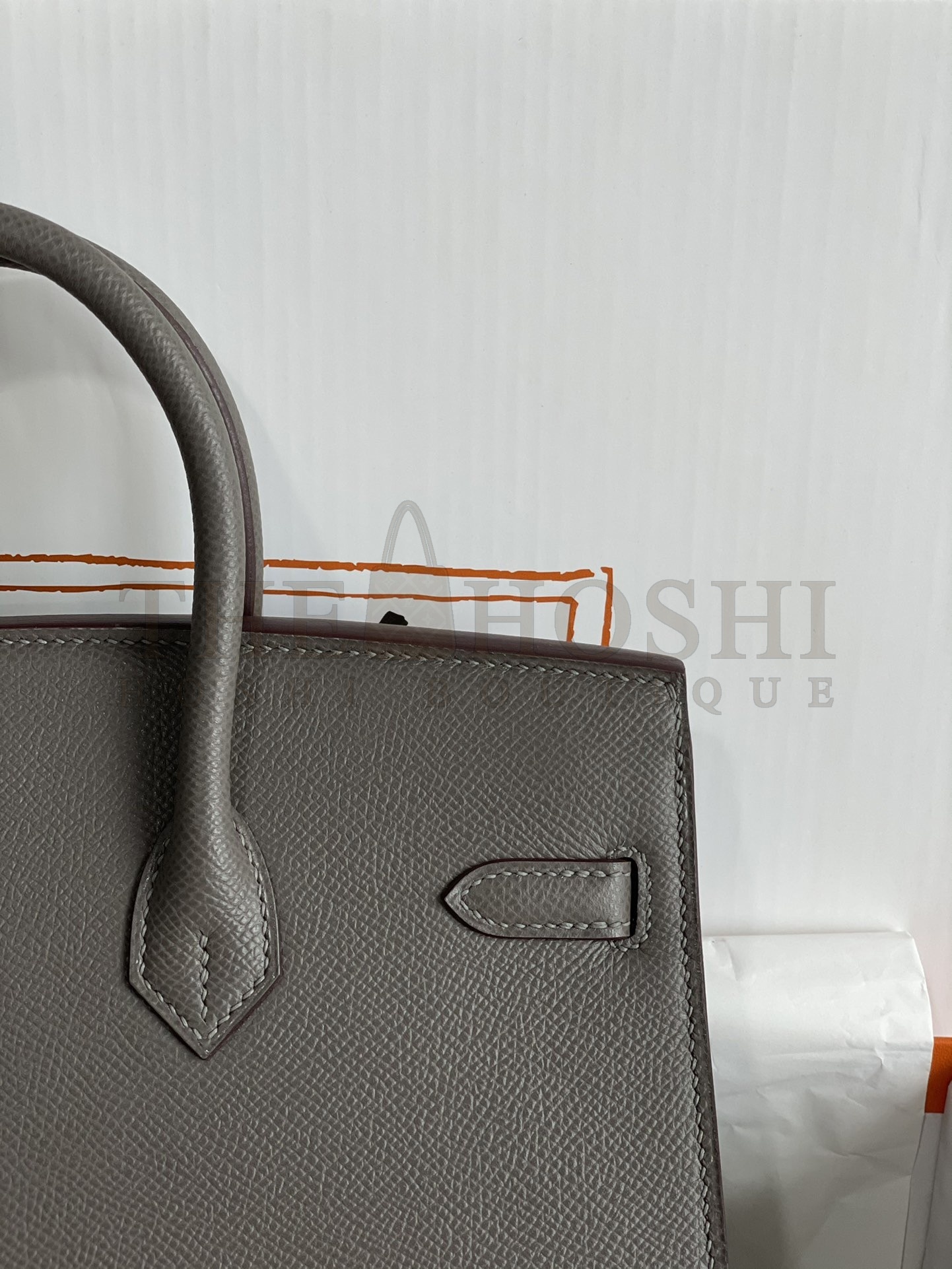 H**me5 Birkin 25 Sellier Handmade Bag In Etain Epsom Calfskin Master Quality