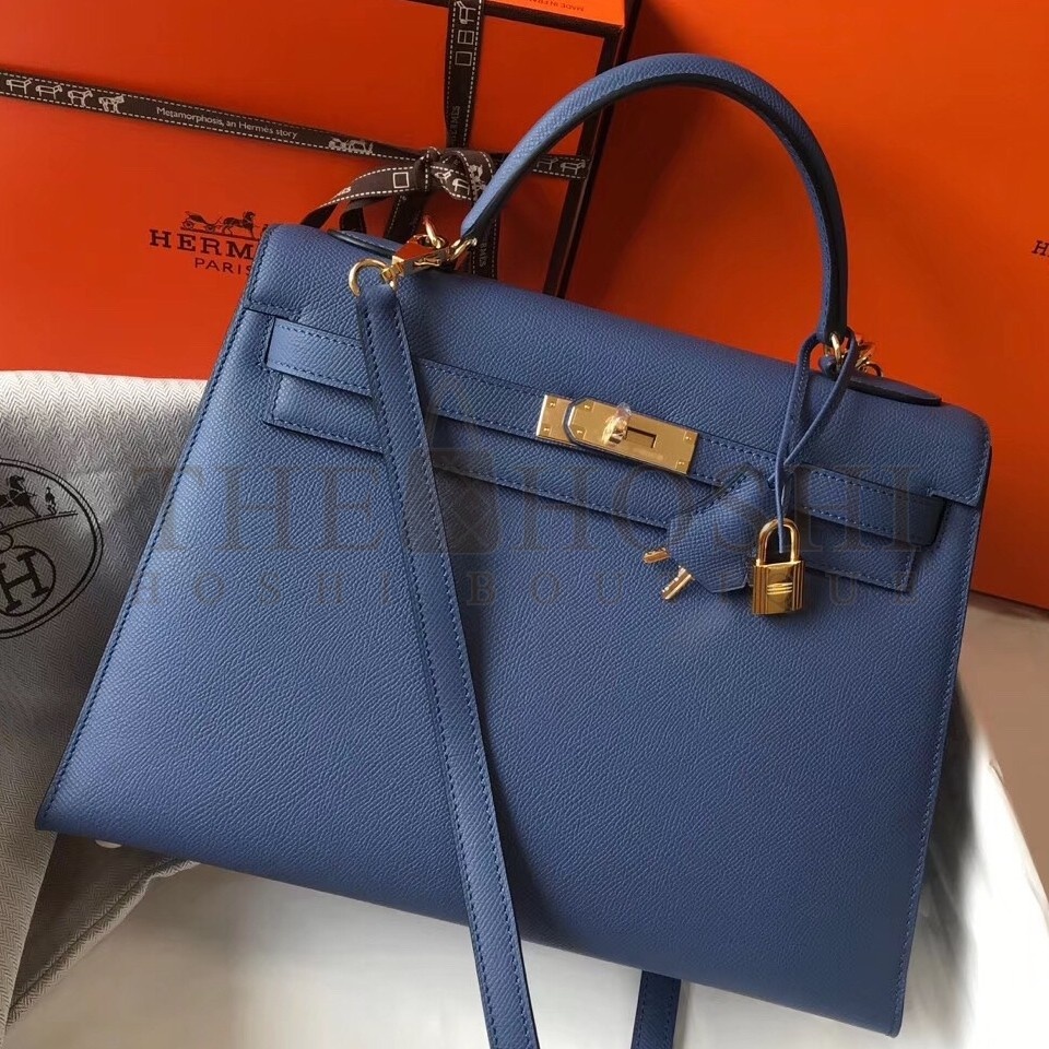 H**me5 Blue Agate Epsom Kelly 32cm Sellier Bag Master Quality