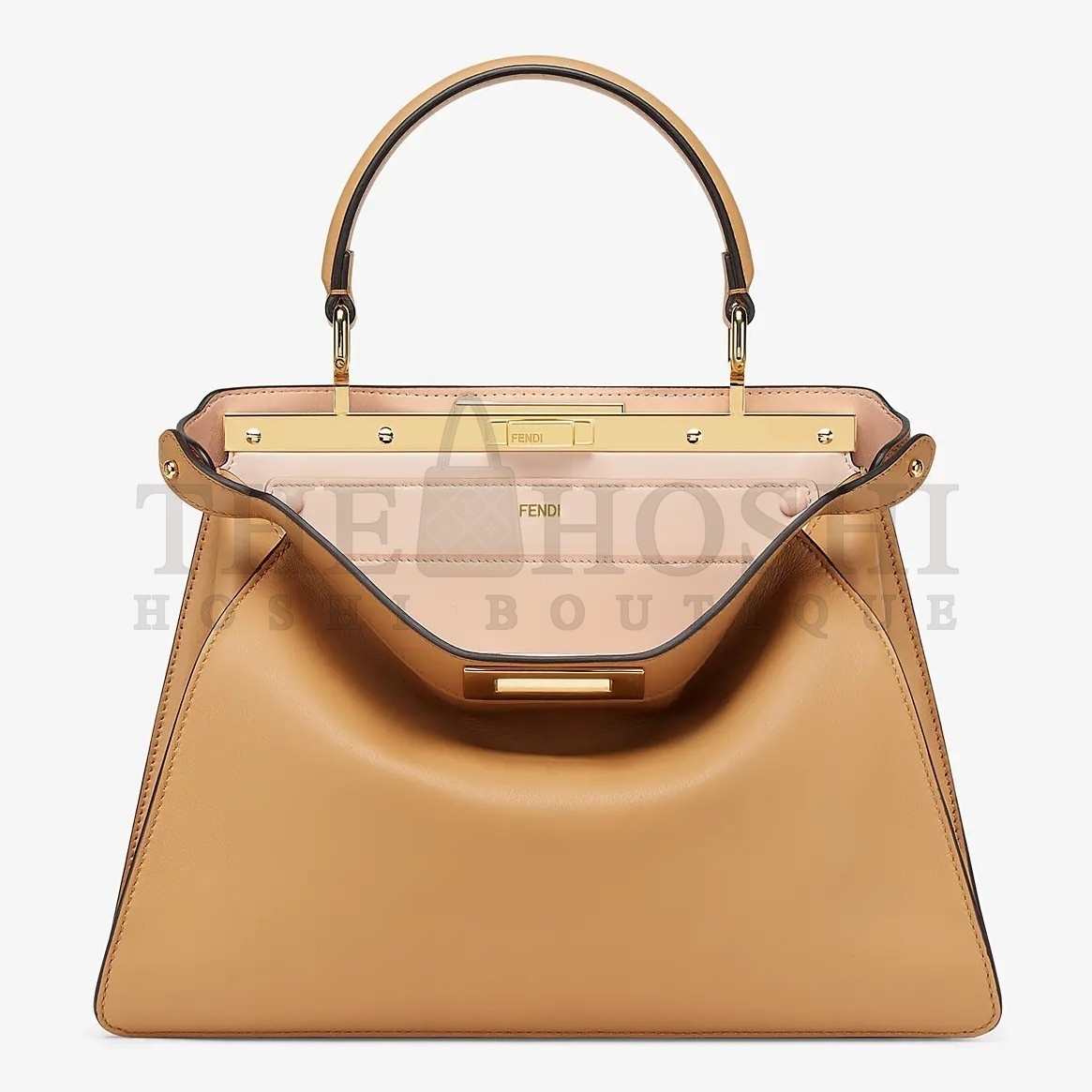 F**di Peekaboo ISeeU Medium Bag In Beige Calfskin Master Quality