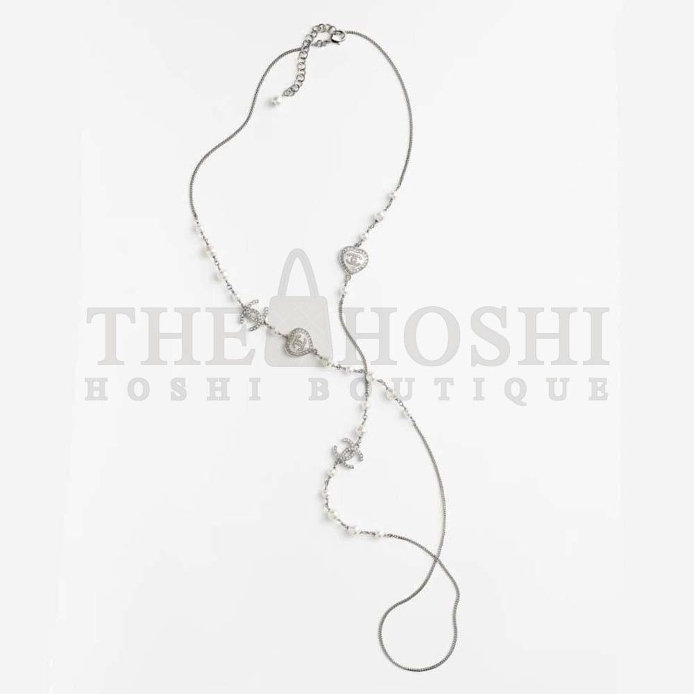 Ch**el Women Long Necklace in Metal Glass Pearls and Strass Master Quality