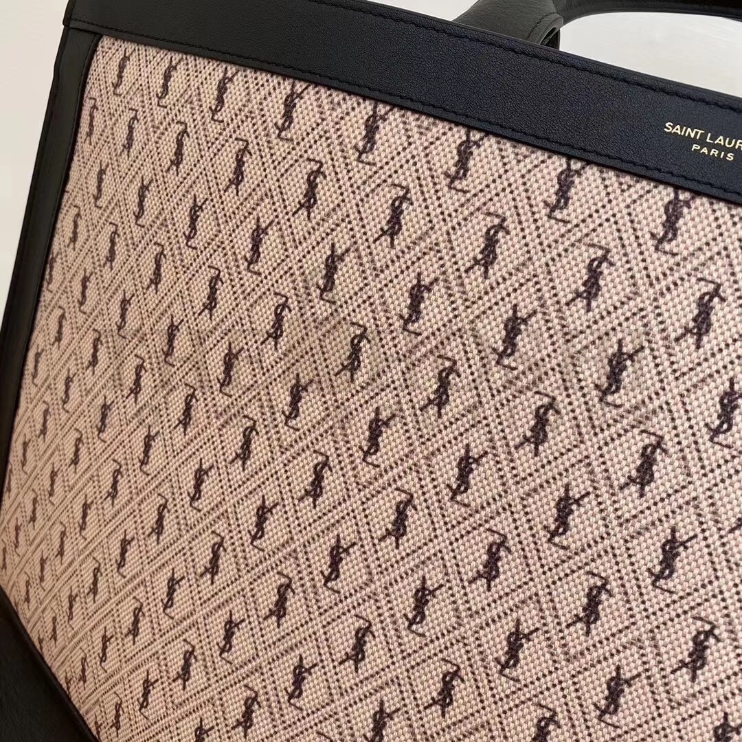 Sa1nt Lau*nt Monogram All Over Cabas Tote In Canvas Master Quality