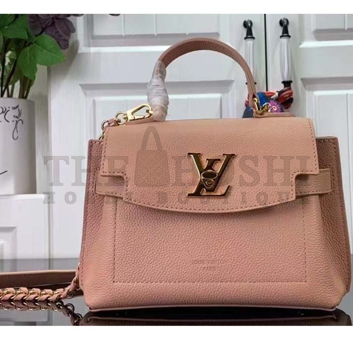 L0vis Vvtt0n LV Women Lockme Ever Mini Handbag Pink Grained Calf Leather Master Quality