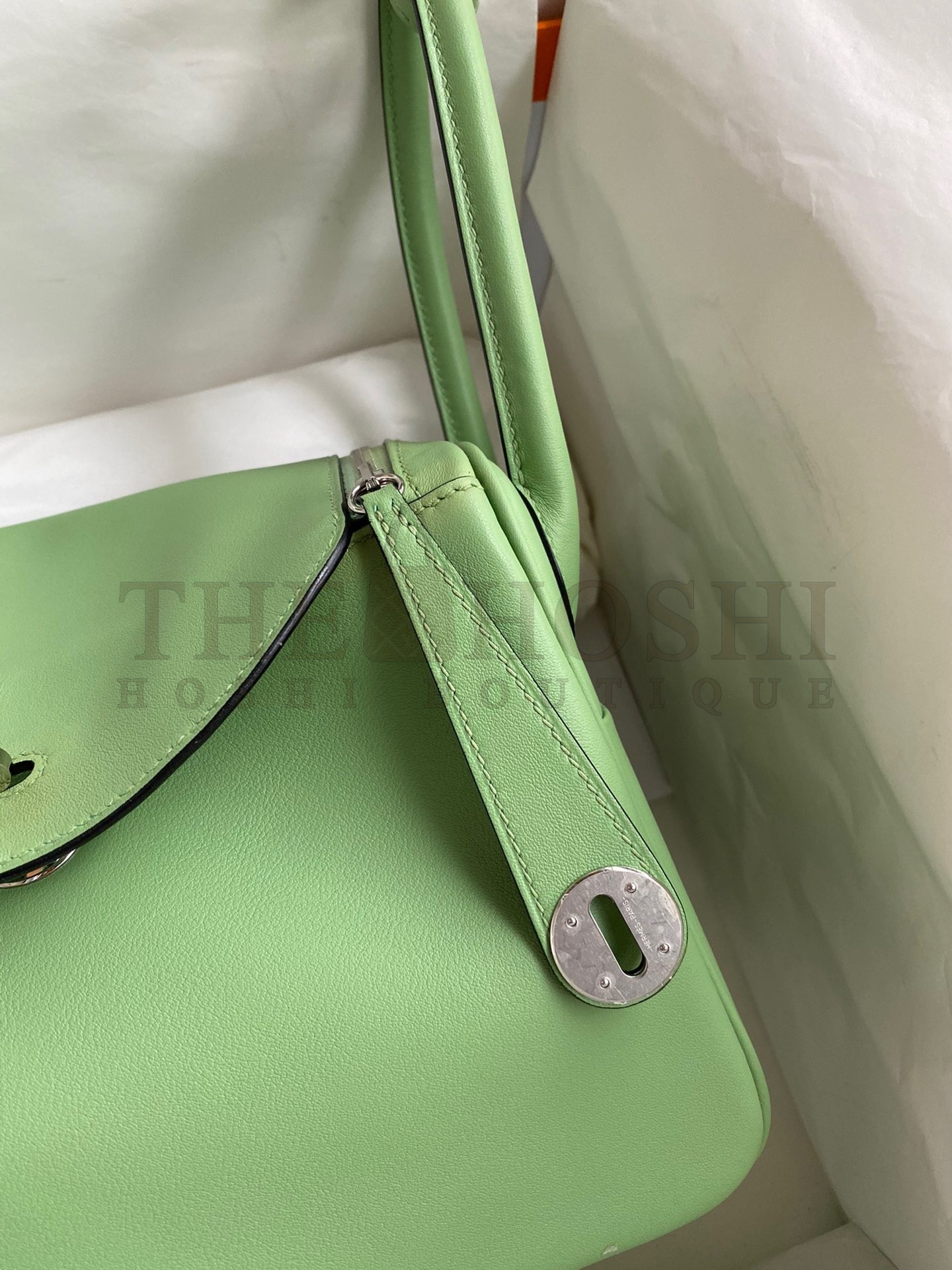 H**me5 Lindy 26 Handmade Bag In Vert Cypres Swift Calfskin Master Quality