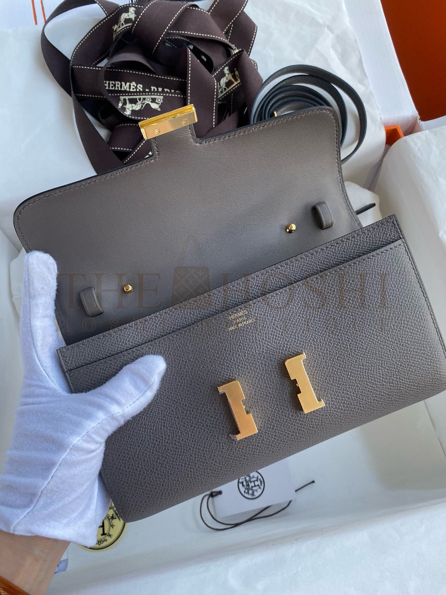 H**me5 Constance To Go Wallet in Etain Epsom Calfskin Master Quality