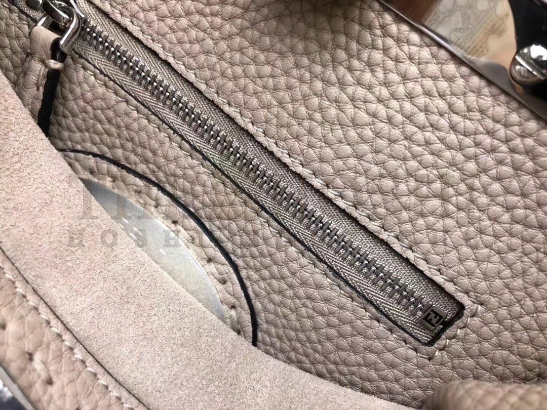 F**di Peekaboo Mini Selleria Grey Bag with Python Leather Handle Master Quality