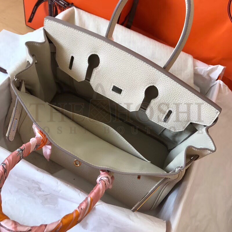 H**me5 White Birkin 30cm Clemence Handmade Bag Master Quality