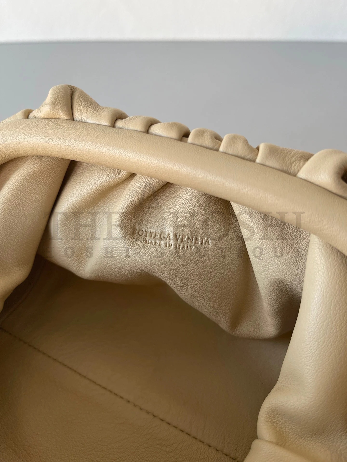 B0tt*ga Ven*ta Mini Pouch with Strap in Almond Calfskin Master Quality