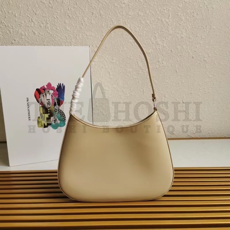 Pra*a Cleo Shoulder Small Bag In Beige Brushed Leather Master Quality