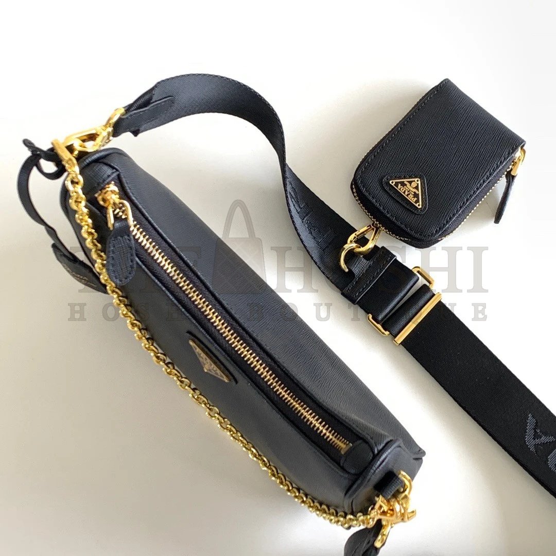 Pra*a Re-Edition 2005 Shoulder Bag In Black Saffiano Leather Master Quality