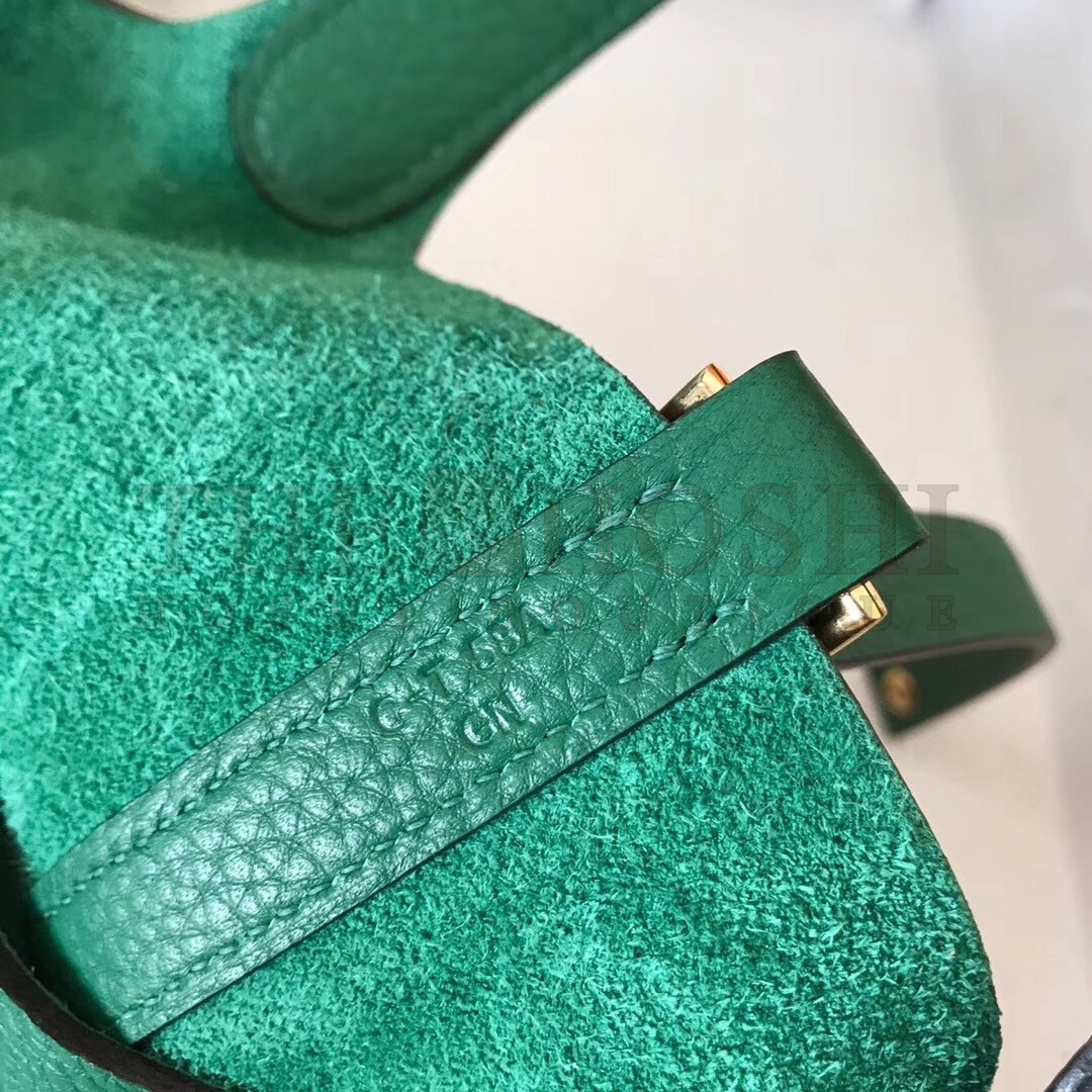 H**me5 Vert Vertigo Picotin Lock PM 18cm Handmade Bag Master Quality