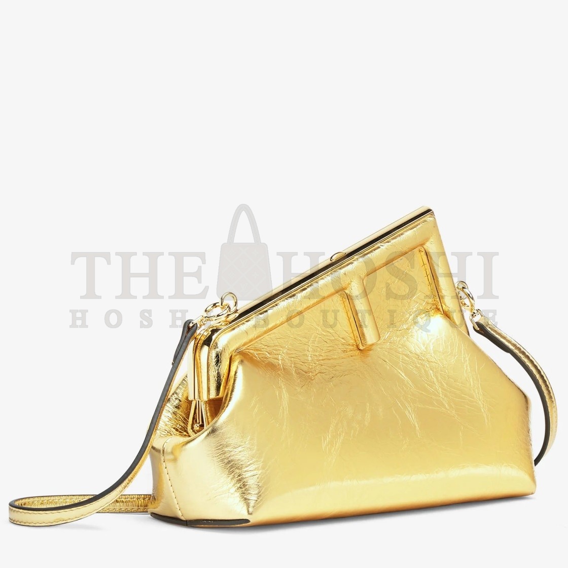 F**di First Small Bag In Gold Laminated Leather Master Quality