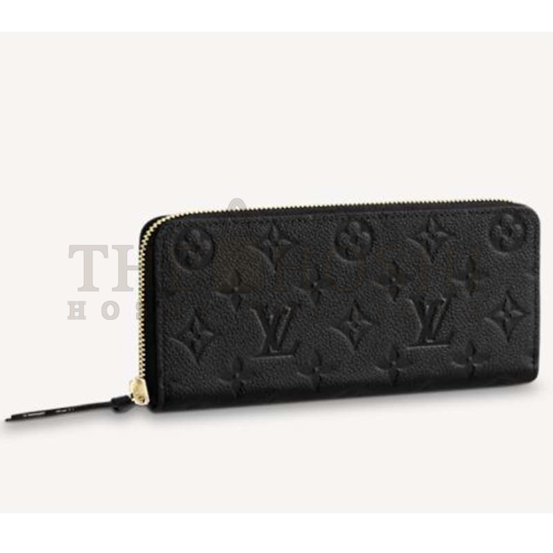 L0vis Vvtt0n LV Unisex Clémence Wallet Black Monogram Empreinte Embossed S*pple Grained Cowhide Master Quality