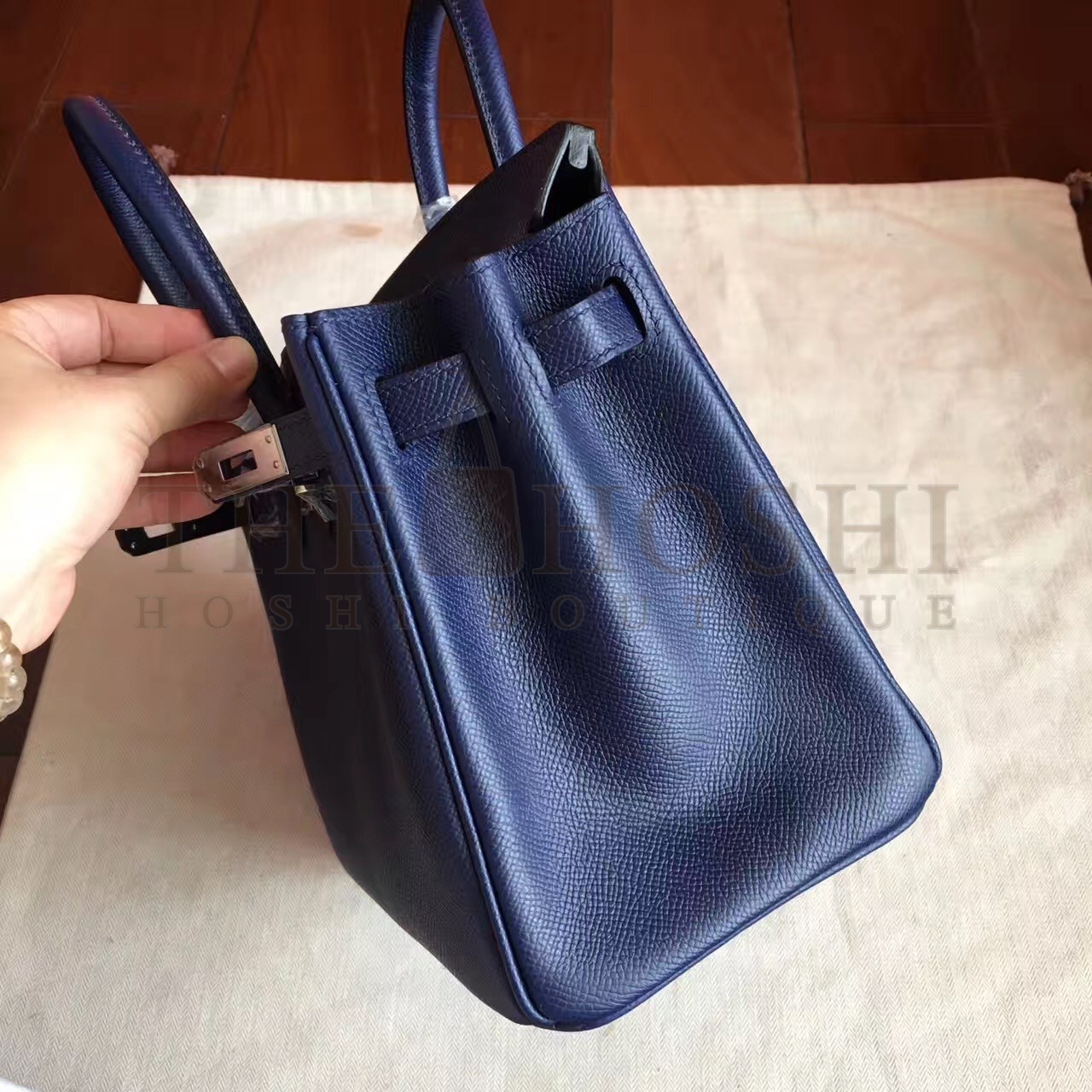 H**me5 Sapphire Birkin 25cm Epsom Handmade Bag Master Quality