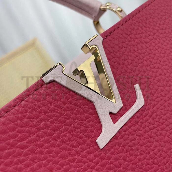 L0vis Vvtt0n LV Women Capucines BB Handbag Magenta Jasmine Pink Taurillon Cowhide Leather Master Quality
