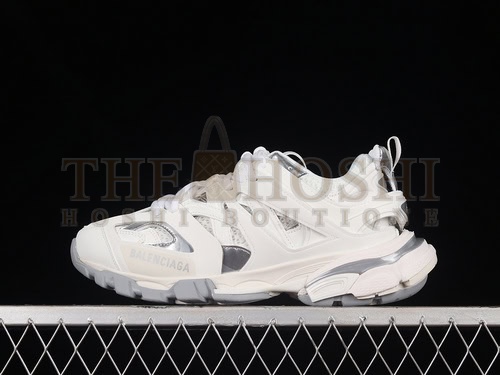 Ba1en*iaga Track Sneakers Tess S.Gomma White/White/Silver Master Quality