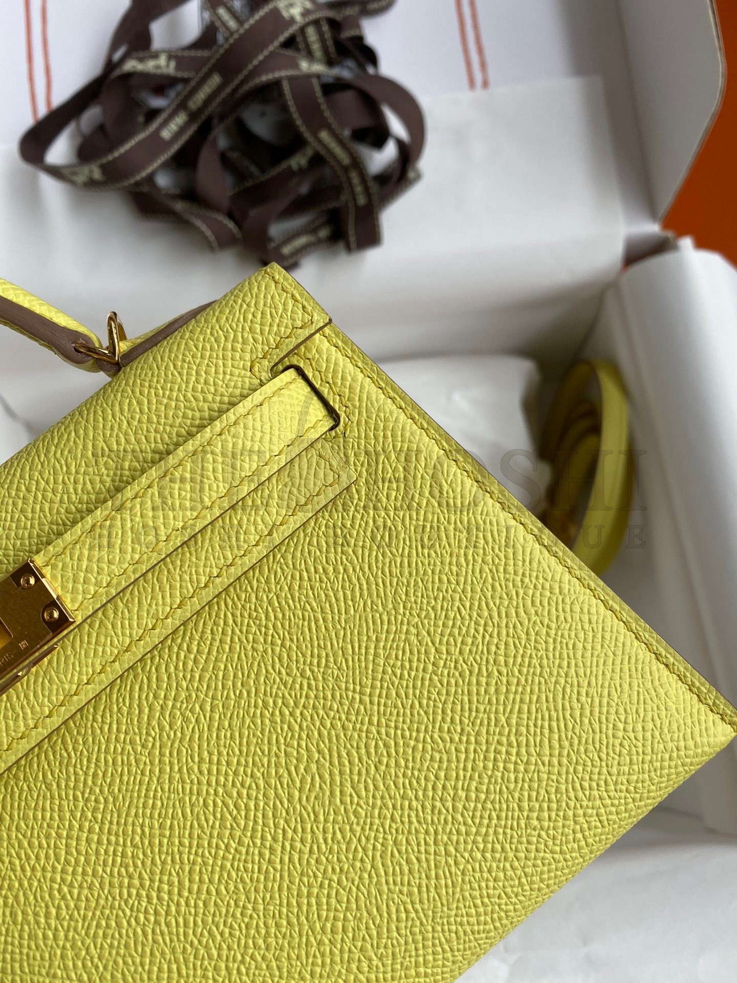 H**me5 Kelly Mini II Sellier Handmade Bag In Lime Epsom Calfskin Master Quality
