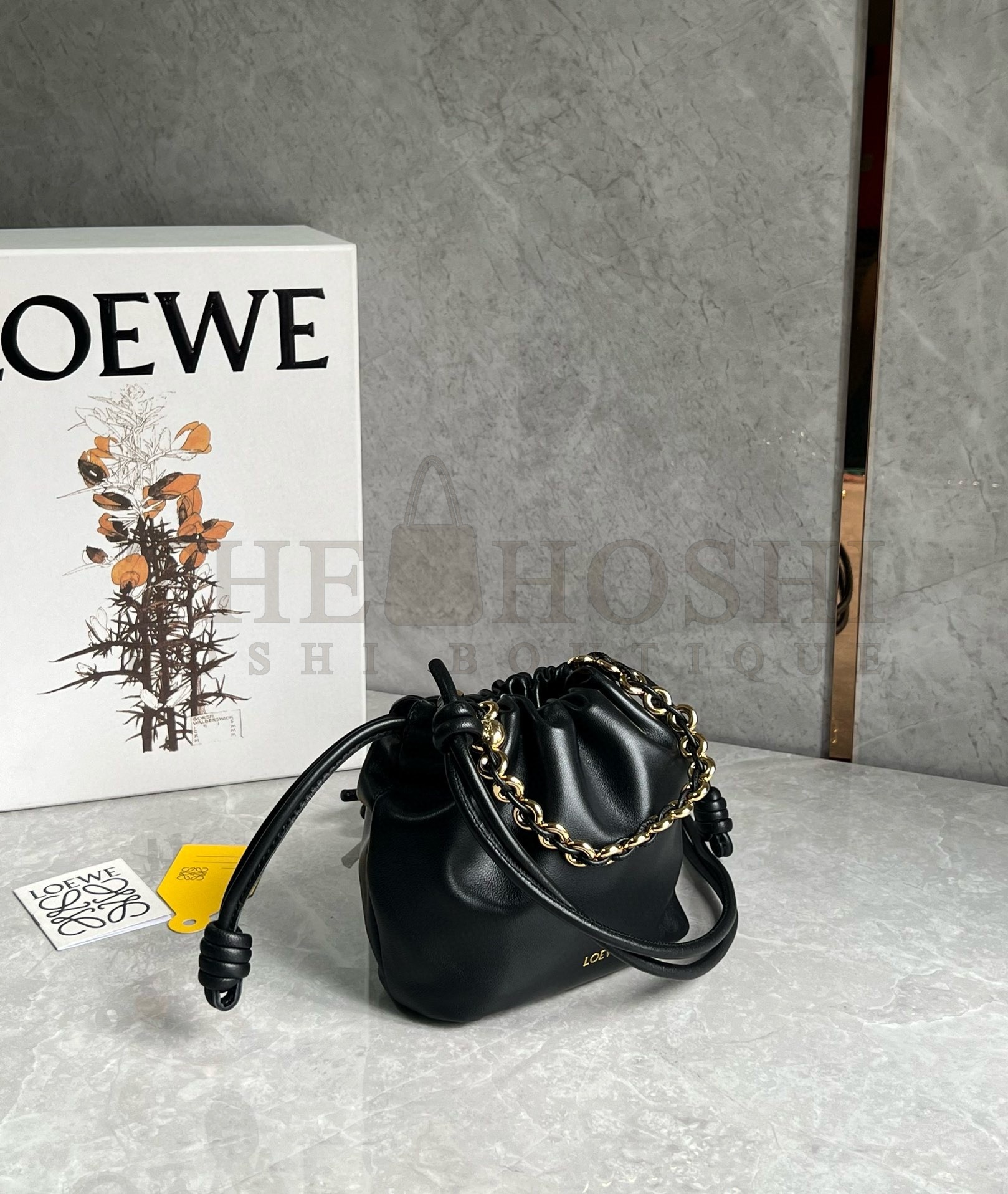 L0ew* Mini Flamenco Purse Bag in Black Nappa Lambskin Master Quality