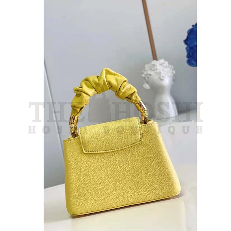 L0vis Vvtt0n LV Women Capucines Mini Handbag Yellow Taurillon Calfskin Master Quality