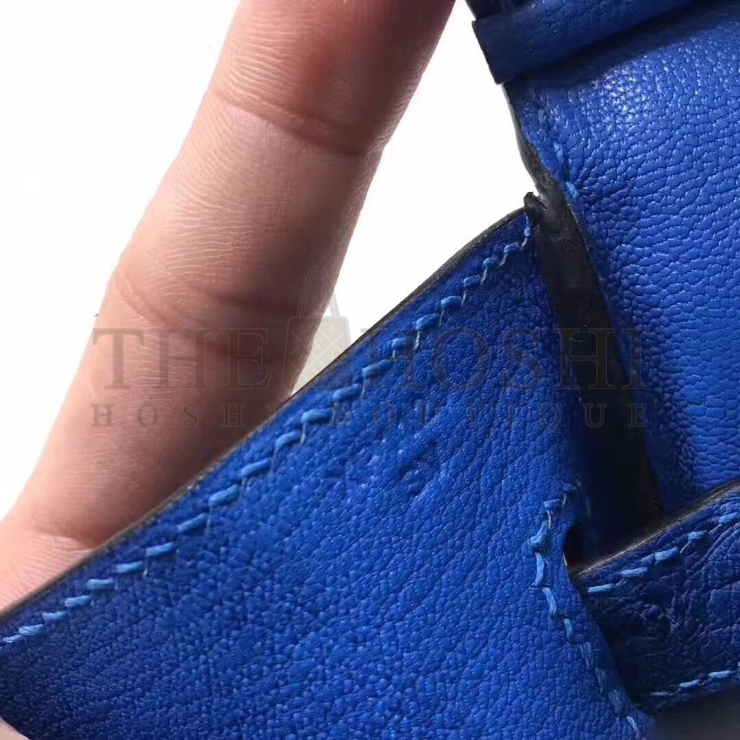 H**me5 Blue Birkin 30cm Ostrich Handmade Bag Master Quality