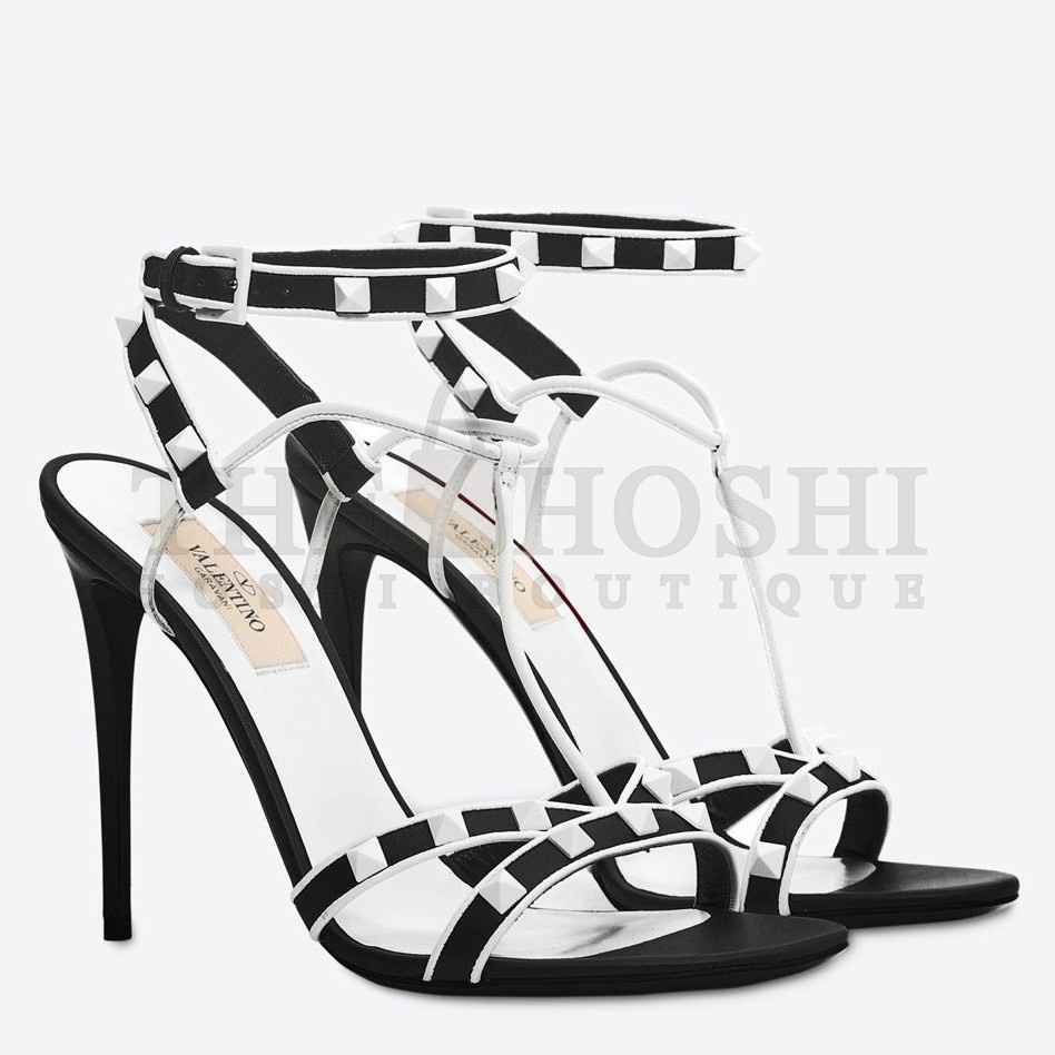 Va1e*ntin0 Garavani Black Free Rockstud 105mm Sandals Master Quality