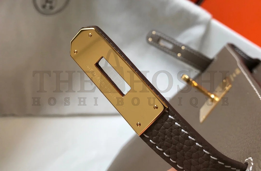 H**me5 Kelly 32cm Retourne Bag in Taupe Clemence Leather GHW Master Quality