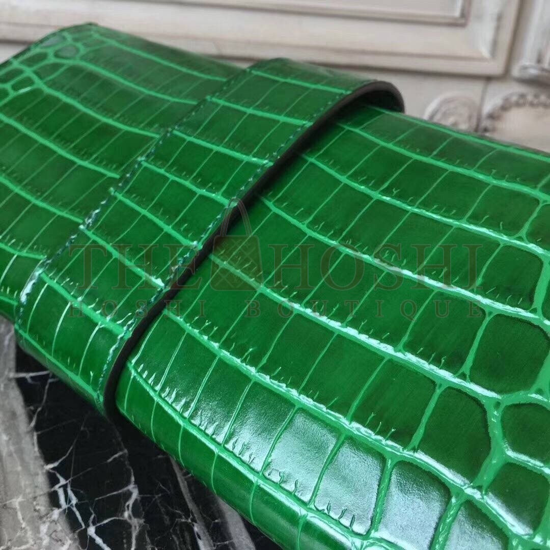 H**me5 Medor Clutch Bag In Bamboo Crocodile Leather Master Quality